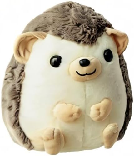 Cute Hedgehog Stuffed Animal Plush Body Pillow - 13.7'' Gray Kawaii Hedgehog Plushie Throw Pillow, Chubby Soft Plush Toy Doll, for Him & Her (Gray,Medium)
