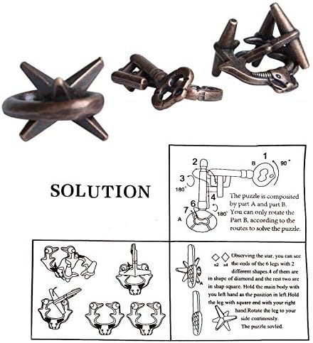 Brain Teaser Puzzle for Adults Puzzles Metal Hole Lock Adult Educational Toy Jigsaw IQ Puzzle (Ferrous)