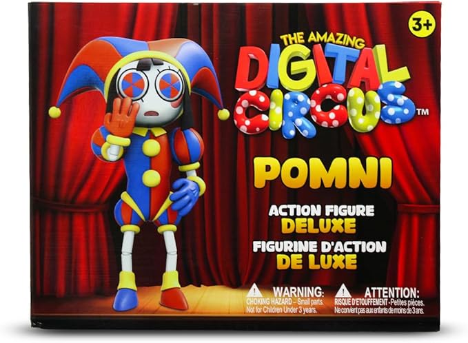 Just Toys Deluxe Pomni – 12″ Action Figure from The Amazing Digital Circus | Fully Articulated, Collector-Grade Detail, Display Stand & Accessories