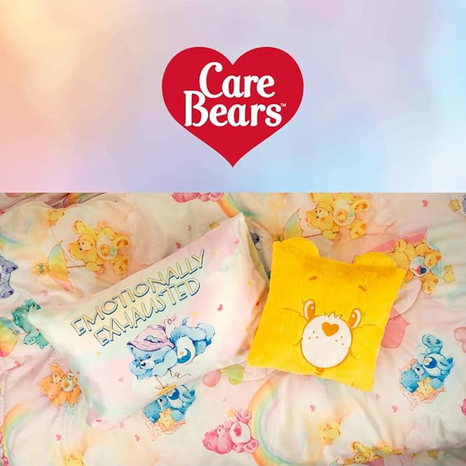 Franco Care Bears Classic Retro Rainbow Bedding 5 Piece Super Soft Comforter and Sheet Set with Sham, Twin, (100% Official Licensed Product) Collectibles