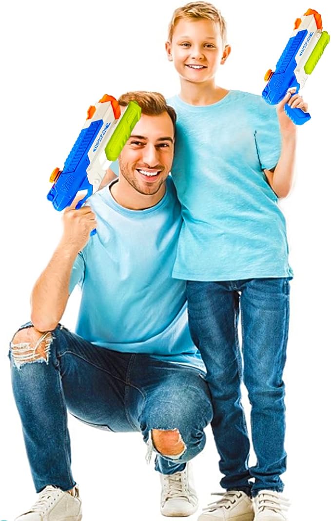 Water Guns for Kids - Summer Soaker Squirt Guns, 400CC/40ft for 3 Years Old and up Boys Girls Adults - 2 Pack Outdoor Toy for Swimming Pool Yard Lawn Beach