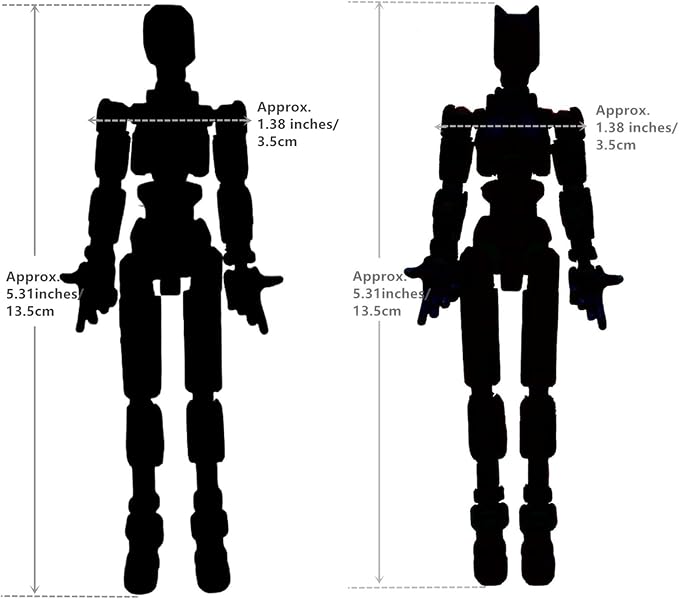 Titan 13 Action Figures (Grow in The Dark Blue) T13 3D Action Figure Set Already Assembled Dummy Robot Nova 13 Printed Multi-Jointed Movable Toy for Gift Collectors (Blue Orange+Blue White)