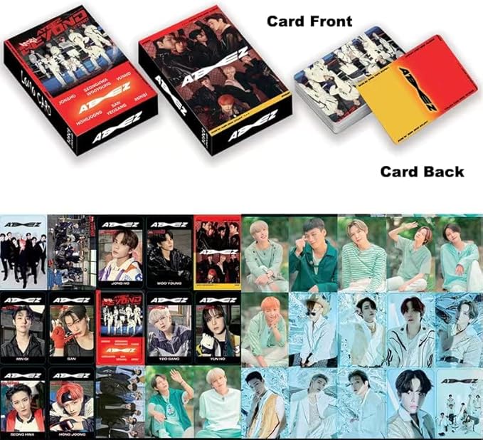 HOMRAA 5 Pack/150 Pcs Lomo Card Kpop Photocards Greeting Card with Postcards for Ateez