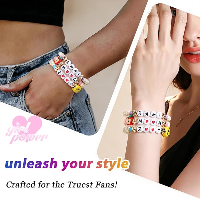 AICase for Korea-Pop Merch Toys gifts Inspired Smiling Friends Bracelets Costume 4 Pcs Stackable Stretch Friendship Beaded Bracelets Merchandise Jewelry Gifts for Fans Women Birthday Christmas_3135