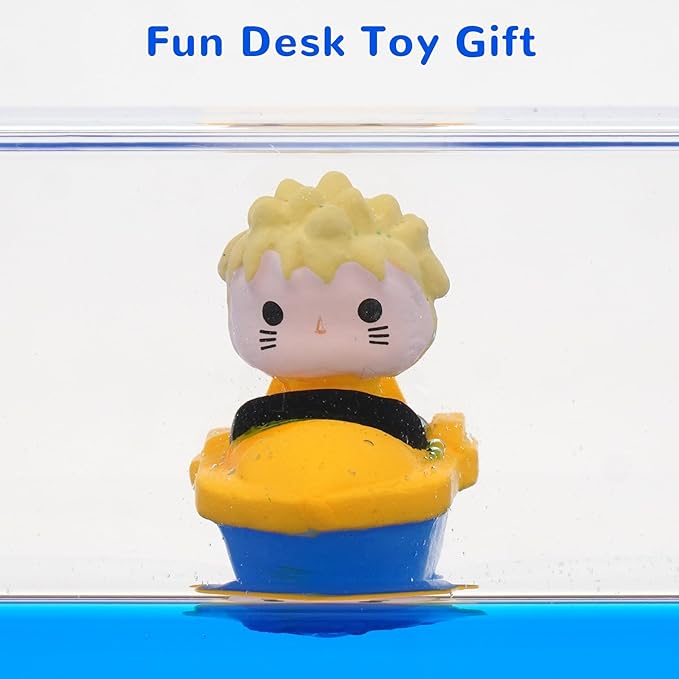 Anime Figures Unsinkable Ship Model Pirate Boat in a Bottle Box,Non Sinking Anime Merch Acrylic Cruise Ship Fluid Drift Bottle Desk for Decor Ornament Fans Gifts (D)