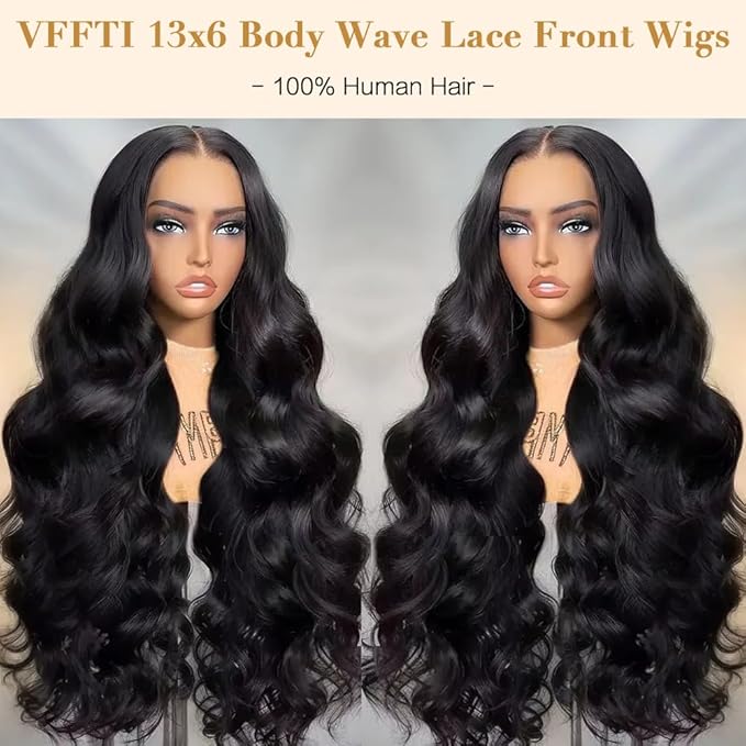 28 Inch 13x6 Lace Front Wigs Human Hair Pre Plucked Body Wave HD Lace Front Wigs Human Hair 200% Density Frontal Glueless Wigs 100% Virgin Hair Wig with Baby Hair for Women