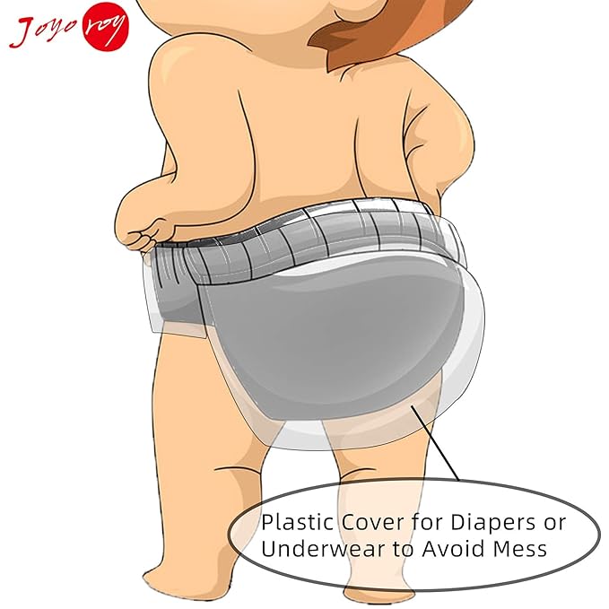 Joyo roy 4Pcs Plastic Underwear for Potty Training Rubber Training Pants for Toddlers 2T Cloth Diaper Cover Rubber Pants for Toddlers Waterproof Boys Swim Diaper Covers for Toddler Plastic Underwear