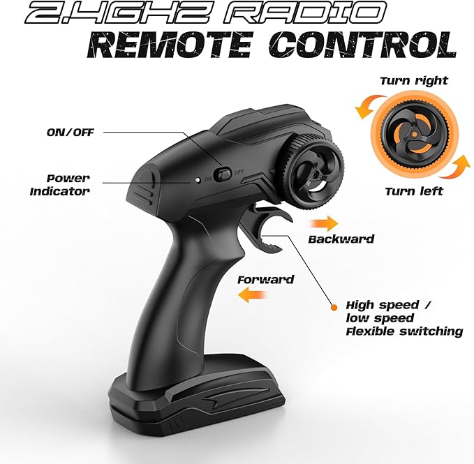 RC Drift Car, 1:24 Scale Remote Control Car with LED Lights, 20KM/H 4WD High Speed RC Cars, Racing and Drifting Dual-Mode Toy Car Idea Gift for Adults and Kids, Silver