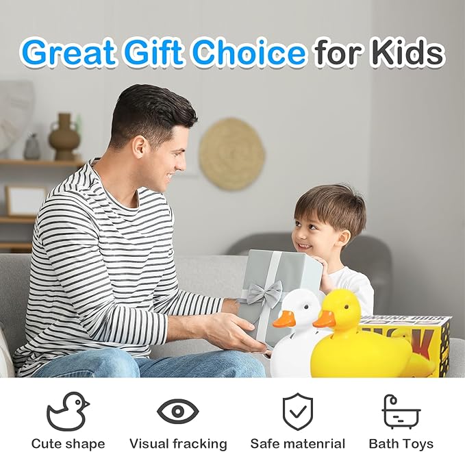 2-Pack Duck Bathtub & Pool Toys - Realistic Walking Ducks | Waterproof Baby Bath Toys, Gift for Toddler Boys & Girls