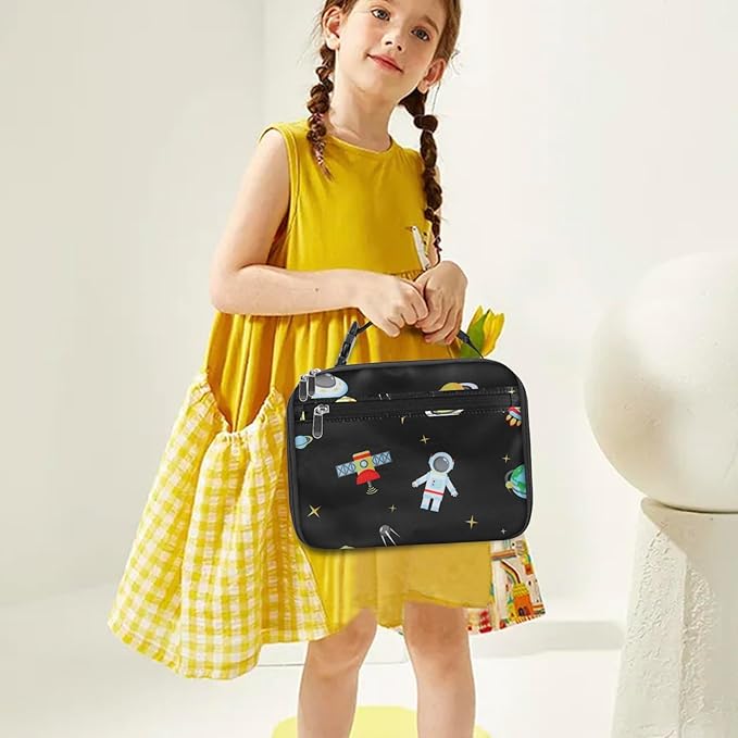 Kids Lunch Box for Boys Girls Lunch Bag Insulated Durable Lunchbox Children Lunch Tote Bag for School Astronaut