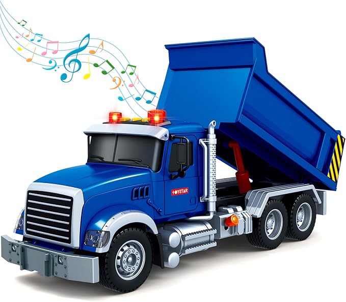 SpringFlower Large Dump Truck Toy for 3 4 5 6 7 Years Old Boy, Truck Toy with Sound and Light, Kids Toddlers Birthday Gifts for Boys & Girls,for Indoor & Outdoor