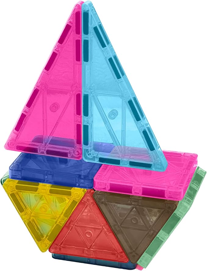 CreateOn Crayola Limited Edition Retro PIP Magnetic Tiles, Mini Building Set for Kids, Magnetic Tiles, Kids’ Building Toys, STEM & Montessori Toys for Boys and Girls Ages 3+, 24-Piece Set (Retro)