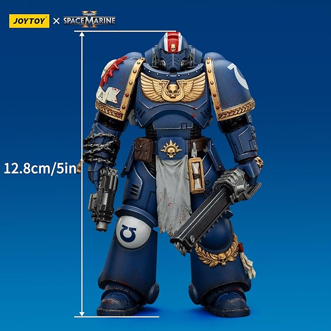 JOYTOY Warhammer 40k Action Figure 1:18 Scale 5.0inch Space Marines Ultramarines Lieutenant Titus-Collectors Edition Anime Figures for Collectible and Displayable Model