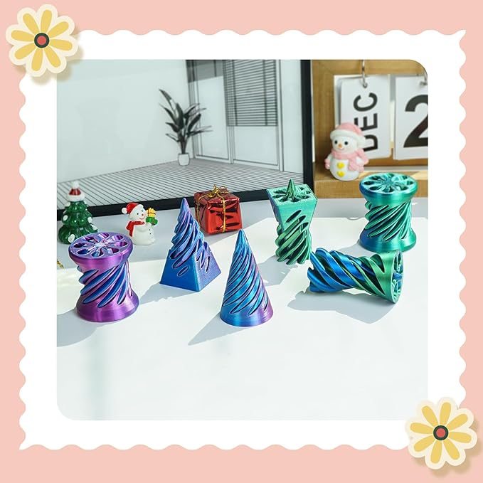 3PCS Impossible Cone,3D Printed Spiral Cone Fidget Toys,Impossible Pyramid Passthrough Sculpture,Stress Relieving Toys for Adults and Kids,Stocking Filler White Elephant Gifts(Light Purple)