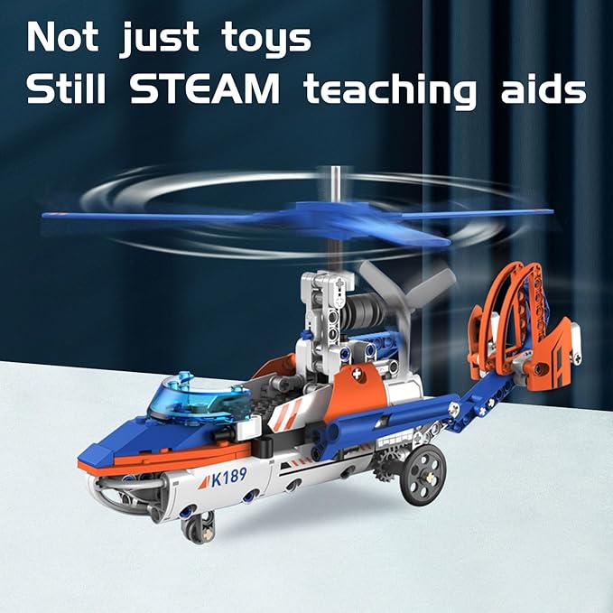 Airplane Building Set for Kids 6+, DIY Educational Robotics Building Kit, 5 in 1 Blocks App & Remote Control Airplanes STEM Toy, Programming Robotic Creative Toy Gifts for Boys and Girls