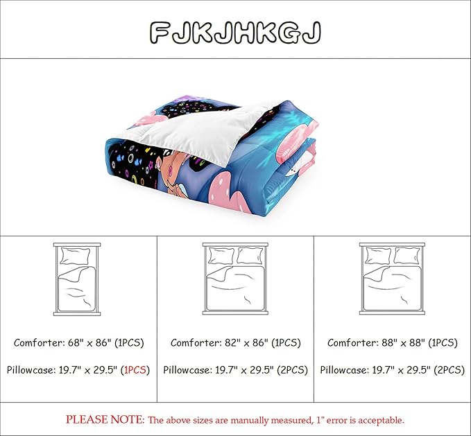 Black Girl Comforter Set - Full Size for Girls Bedroom Decor African American Bedding Blue Quilt with 2 Pillowcases Kids Sets Gifts Teens