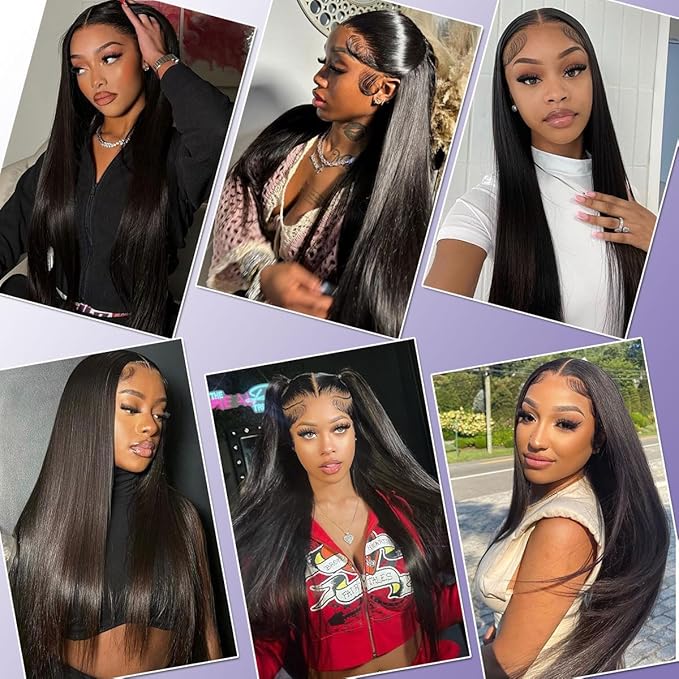 13x6 Lace Front Wigs Human Hair 22 Inch Straight HD Transparent Lace Front Wigs Human Hair Pre Plucked Natural Color 200 Density With Baby Hair for Women