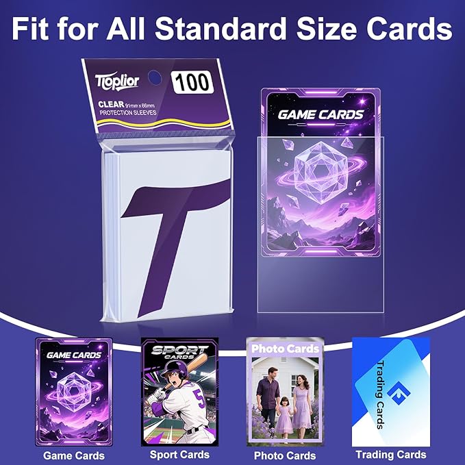4000 Counts Card Sleeves,Soft Penny Sleeves for Trading Cards,Clear Plastic Card Protectors Fit for MTG,TCG,Baseball,Football,Sports,Game Cards