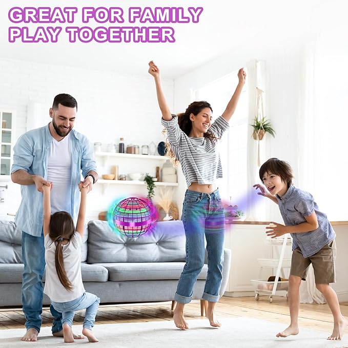 Flying Orb Ball Toys with LED Lights, Cosmic Globe Hover Ball Boomerang Fidget Spinner Outdoor Toy Coolest Birthday Gifts for 8 9 10 11 12+ Year Old Boys Girls Teens (Purple)