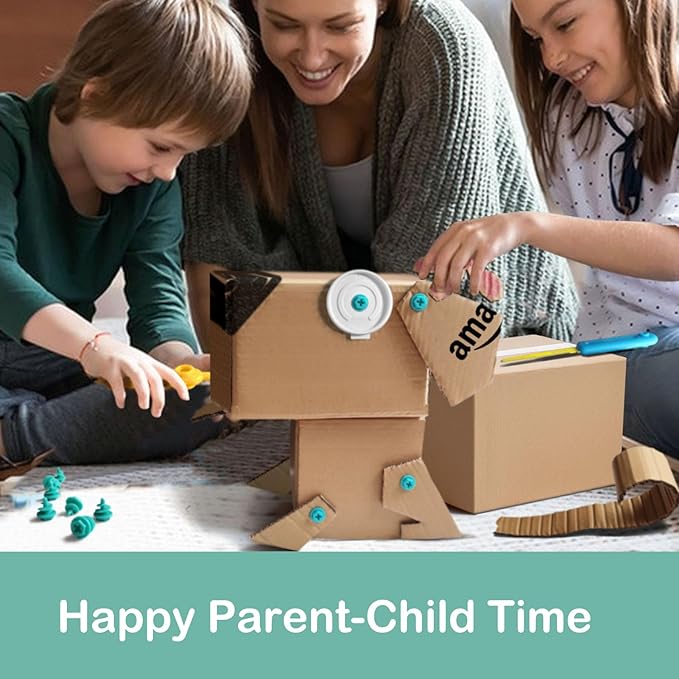 Cardboard Tools for Kids with Cutter &Tool Box, 87 PCS Cardboard Construction Kit for Family & Team Activities, Creative STEM Educational Toys Gift for Boys and Girls Aged 5+