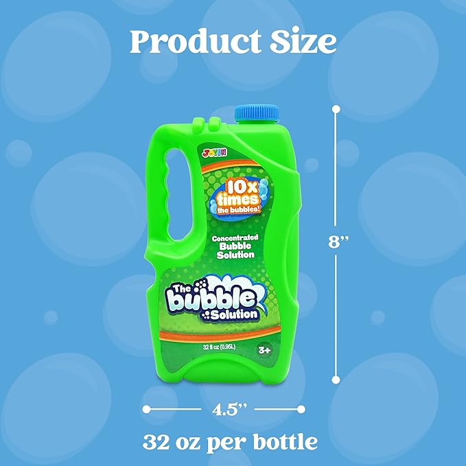 JOYIN 32 oz Concentrated Bubble Solution (Green) for Kids, Boys and Girls Summer Game, Party Favors, Summer Outdoor Fun, Educational Toys, and School Classroom Prizes