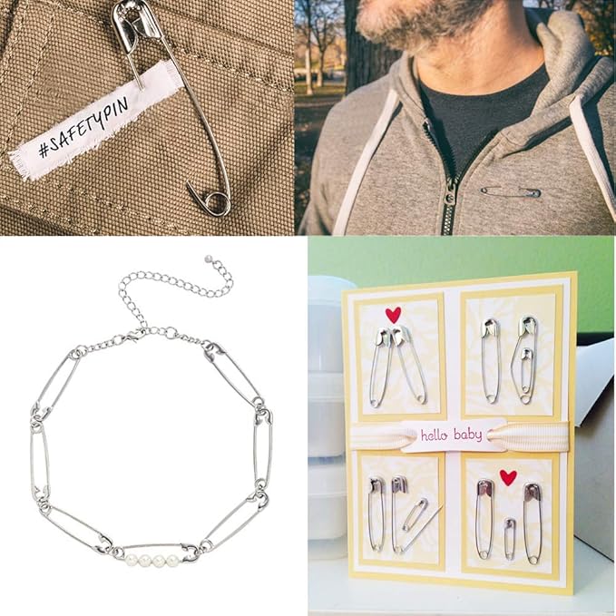 ZIPCCI 1000 Pcs 1.1 inch Nickel Plated Mini Safety Pins