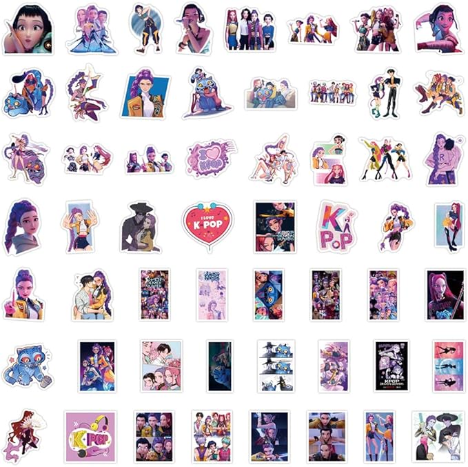 110pcs Demon Movie Hunters Derpy Sussy Stickers Huntrix Saja Boys Sticker Waterproof Vinyl Decals for Water Bottle Laptop Toy Halloween Christmas Gifts (110 PC)