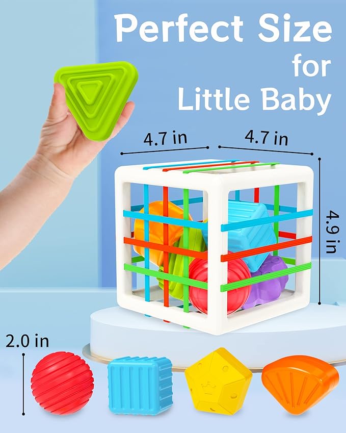 Montessori Toys for Toddler Boys Girls, Baby Sorter Activity Cube, Toddler Boy Girl Gifts, Baby Toys 18+ Months