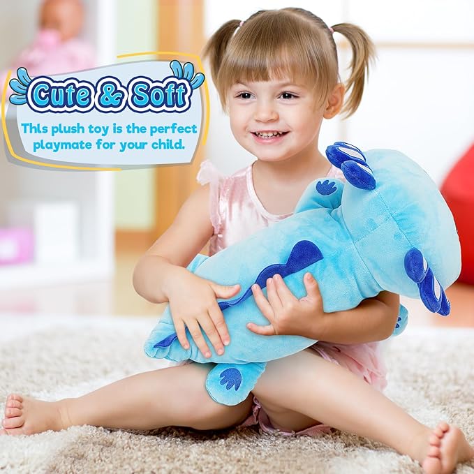 Officygnet Axolotl Plush, 13" Soft Stuffed Animal Plush Toy, Cute Axolotl Plushies Pillow, Kawaii Plushies Dolls for Kids, Blue Axolotl Gift for Girls Boys