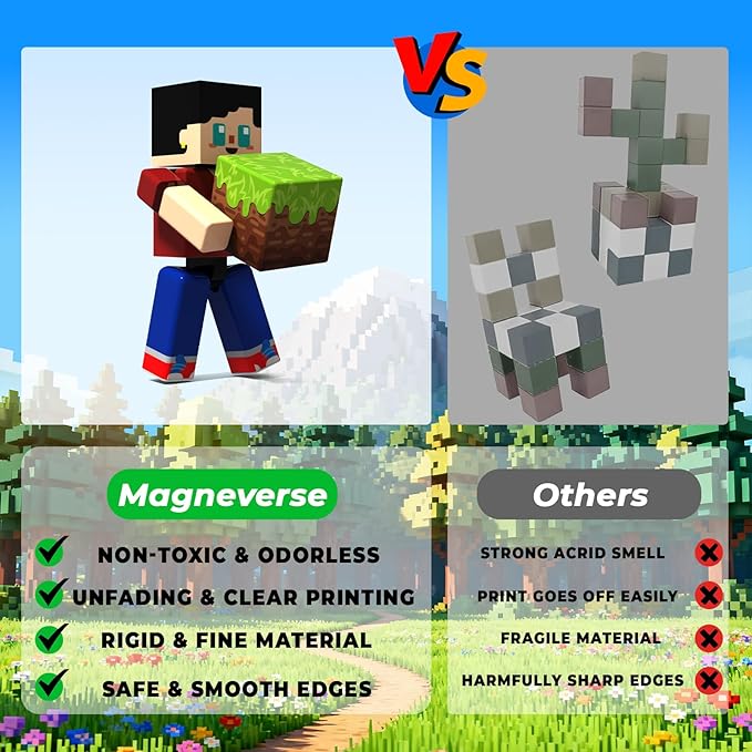 20 Pcs Magnetic Action Figures Playset - Magnetic Building Blocks, Magnet Cubes and Rotatable Figures Character Toys for Kids, STEM Toys, Christmas Birthday Gift for 3+ Year Old Boys Girls