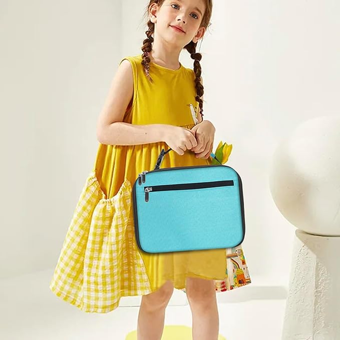 Kids Lunch Box for Boys Girls Lunch Bag Insulated Durable Lunchbox Children Lunch Tote Bag for School Light Blue