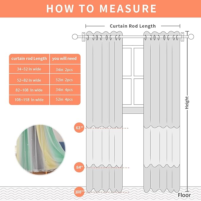 XiDi Girls Curtains for Bedroom 63 Inches Long 2 Panels Grey Green Yellow Rainbow Blackout Curtains for Little Girl Kids Room Decor Living Room, Princess Unicorn Wall Decals Drapes 52x63