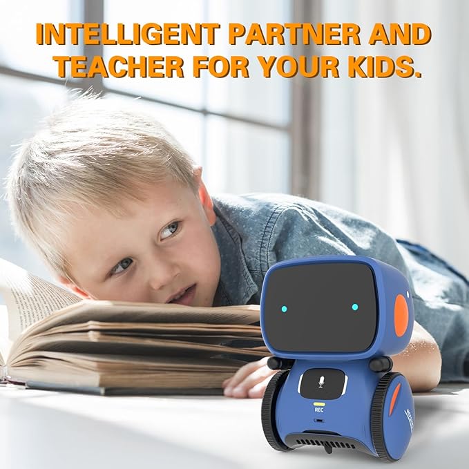 98K Robot Toys for Girls and Boys Rechargeable, Voice and Touch Sensor Robots Interactive Talking Smart Partner and Teacher with Singing, Dancing, Repeating, Toy Gifts for Kids Age 3 and Up