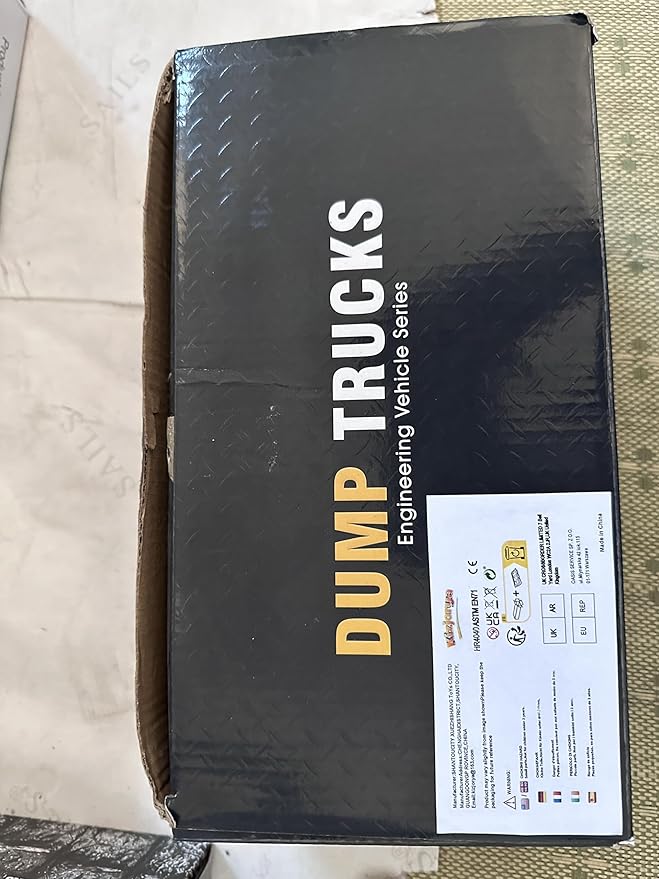 Remote Control Dump Truck, RC Construction Vehicle for Kids with 9 Channel Metal Bed Light Sound & Rechargeable Battery, Electric Transport Garbage Truck Toy for Toddlers Boys Girls Age 3+