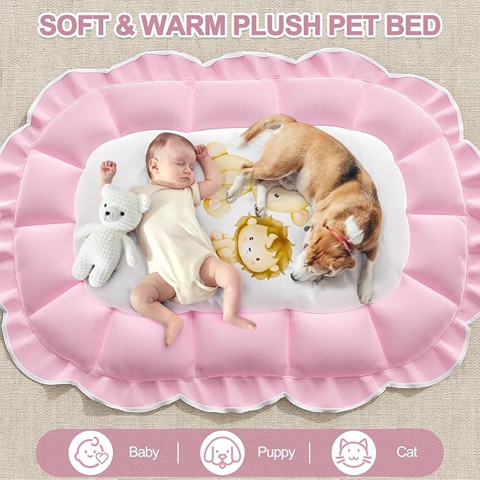 OCATO Baby Play Mat Gym: Baby Girl Gifts Tummy Time Mat Baby Play Gym Thick Large Baby Activity Center from Newborn to Toddler Skills Development Baby Essentials Baby Shower Gifts Ball Pit Cat Dog Bed