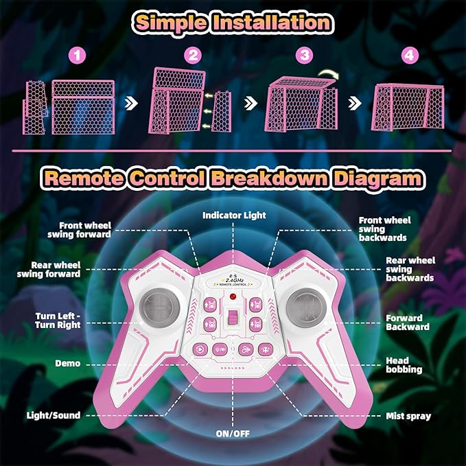 Remote Control Car, 360° Rotation RC Cars, 8WD RC Drift Car Toys for Ages 8-13 with Ball/Goal, Pink Bionic Mantis Girl Toys for 4 5 6 7 8 9 10 11 Year Old Girl Birthday Gifts Ideas