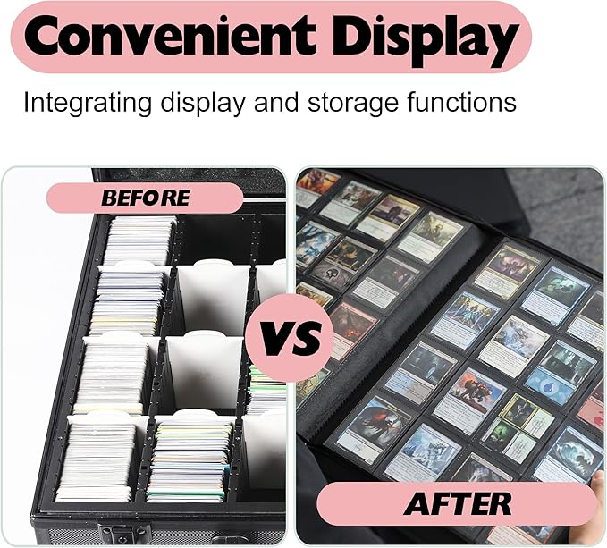 Premium 2000 Pocket Card Binder - 20 Pocket Trading Card Binder with Sleeves Fits 2000 Cards, Ringless Card Album for TCG - Model A,Light Pink