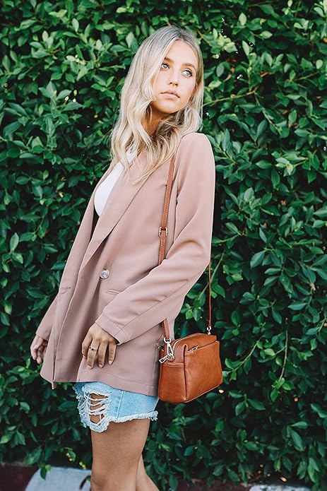 FashionPuzzle Triple Zip Small Crossbody Bag