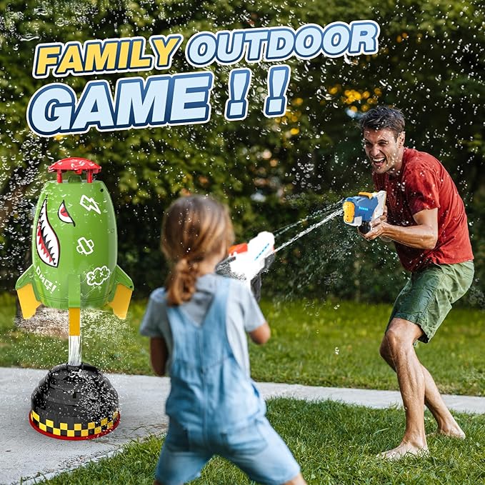 Skirfy Electric Water Gun for Adult Kids, Outdoor Automatic Water Suction Water Toys Squirt 32 FT Range, Water Guns Summer Beach Pool Lawn Party Games(Blue)