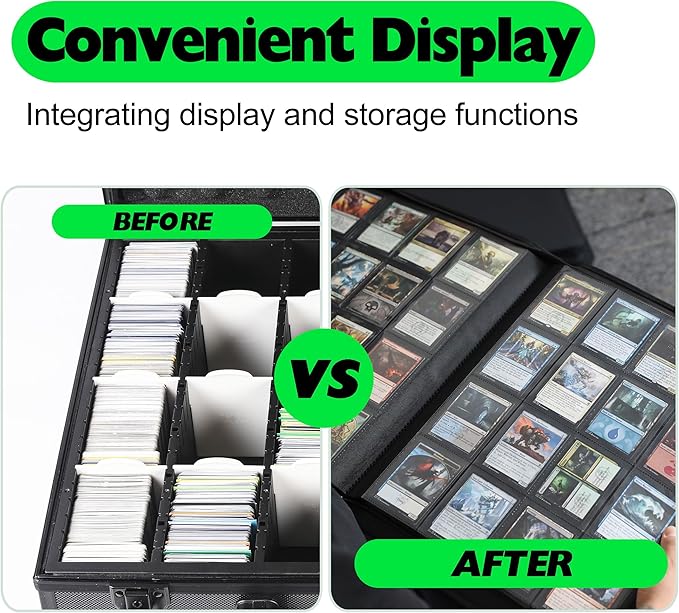 Premium 2000 Pocket Card Binder - 20 Pocket Trading Card Binder with Sleeves Fits 2000 Cards, Ringless Card Album for TCG - Model A,Brilliant Green