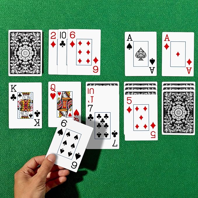 Playing Cards,Deck of Cards,Playing Card 2 Pack,Poker Cards Set,Jumbo Large Print Playing Cards for Adults Seniors,Card Games for Family Game Night Party (Black and Gold)