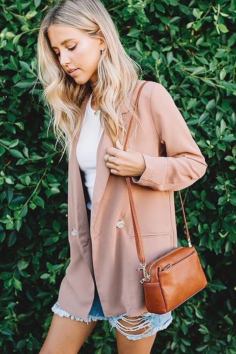 FashionPuzzle Triple Zip Small Crossbody Bag