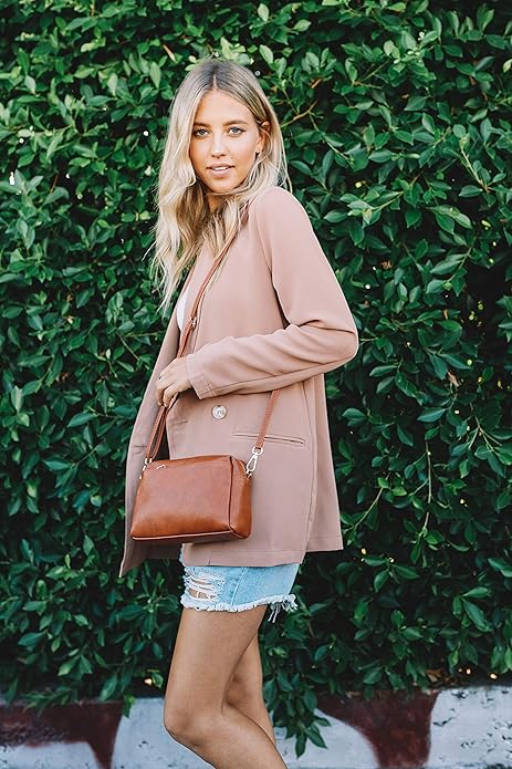 FashionPuzzle Triple Zip Small Crossbody Bag