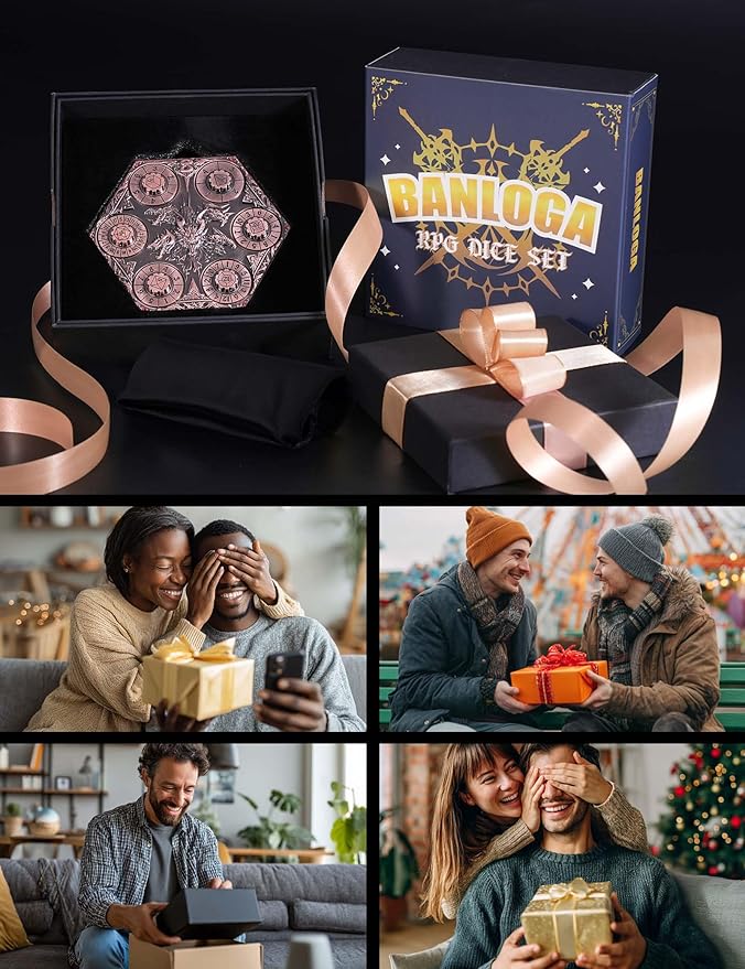 7 in 1 DND Spinner Dice Role Playing Board Games Accessories Good Choice Accessories for DM, Gamer and Collector (Copper)