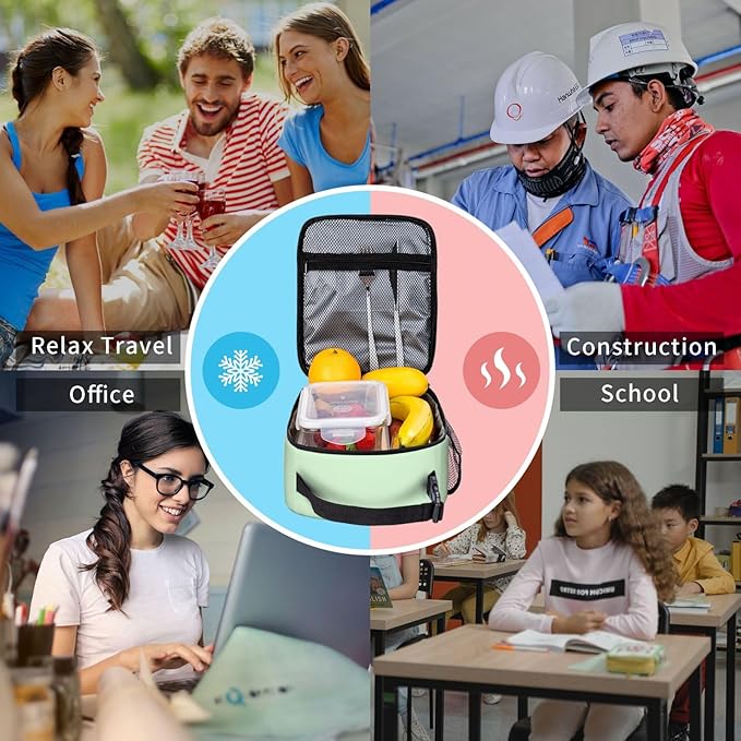 Frog and Mushroom Lunch Box Girls Boys Insulated Lunch Bag Reusable Lunchbox with Side Pocket, Cute Lunch Box for Girls Boys, Waterproof Lunch Tote Bag for Women Men Kids Work Office School Picnic