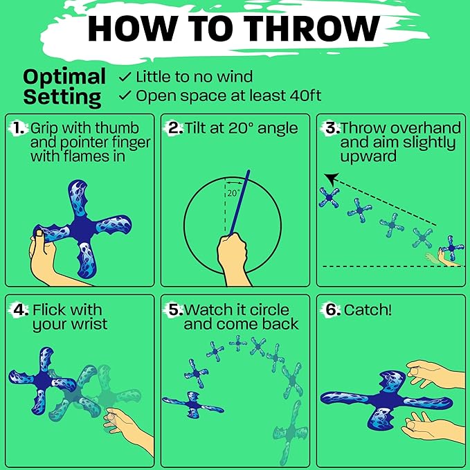 Fun Boomerang for Kids - Stocking Stuffers for Kids 8-12 - Soft & Easy to Use - Best Gifts for 6 7 8 9 10 Year Old Boys & Girls + 2025 Top Toys for Boys Age 8-12 - Fun Outdoor Toy for Boy Gift Ideas