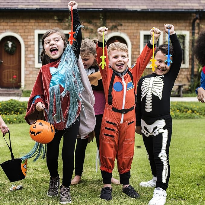 24PCS Sticky Geckos, Stretchy Sticky Lizards for Kids, Rubbery Lizards Toys for Halloween Party Favors Goodie Bags Easter Egg, Rubbery Reptile Toys for Children Gift Students Rewards