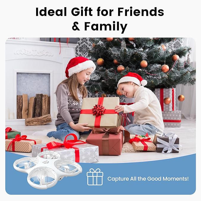 Ameta Drones for Kids Adults, RC Drone with 1080P HD FPV Camera, Cool Toys Gift for Boys Girls Teenage, STEM Toys with LED Light, Propeller Full Protect, 2 Batteries Long Flight Time and Remote Control, Easy to Fly