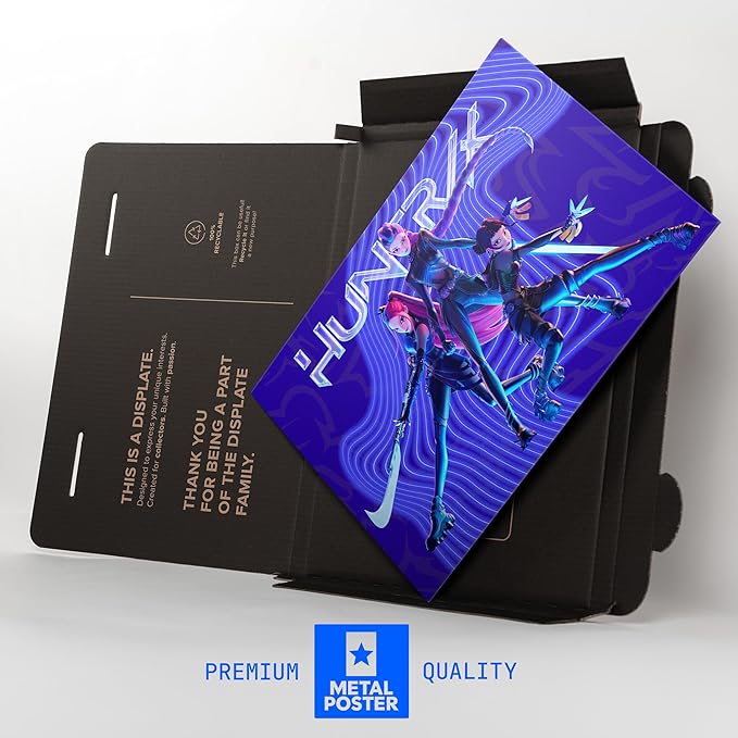 Displate Metal Poster KPop Demon Hunters (2025) - Netflix - Demon Hunters Trio - Huntrix Kpop Merch - Collectible Gift – Premium Decorations Wall Art Decor Gifts Movie Posters - 12.6x17.7 in