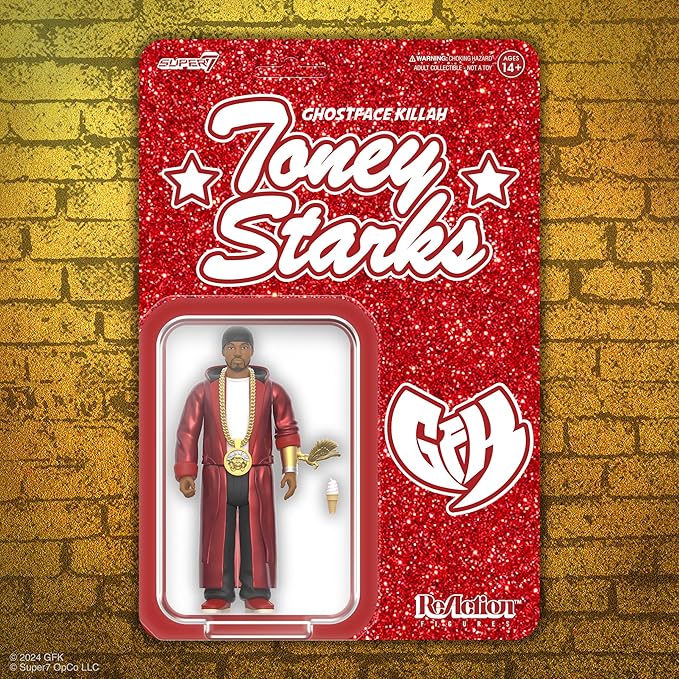 Super7 Ghostface Killah Toney Starks Reaction Figure - 3.75" Ghostface Killah Action Figure with Accessories Hip Hop Collectibles and Retro Toys